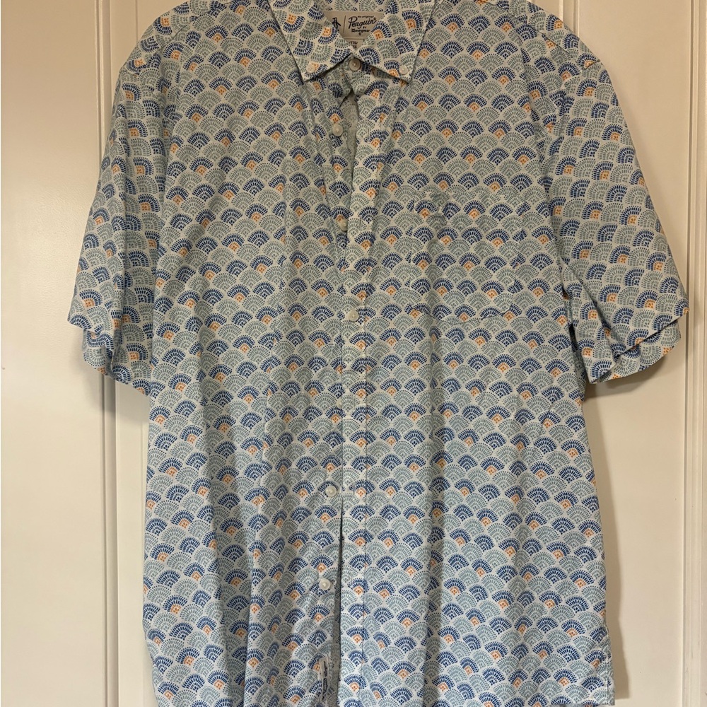 Original Penguin Blue and White Patterned Shirt